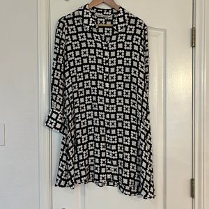 Zara XL dress black and white patterned dress